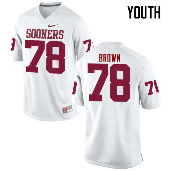 Youth Oklahoma Sooners #78 Orlando Brown College Football Jerseys Game-White - Click Image to Close